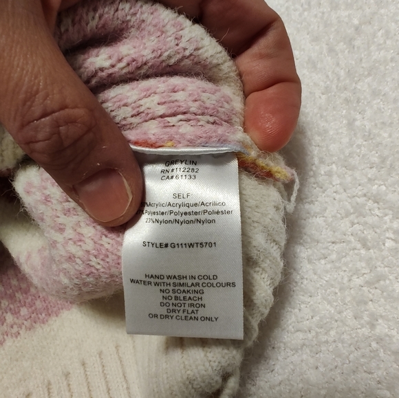 💕 EUC Greylin Brand Janey Ivory Wave Retro Look Fitted Sweater, Ladie's, Small - Picture 13 of 15